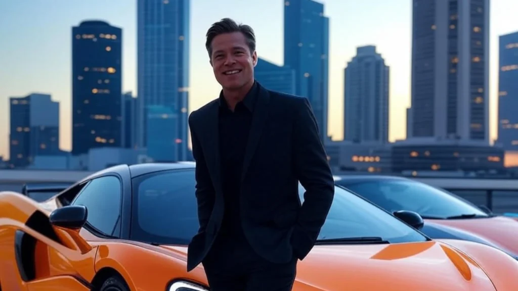 Brad Pitt Dorong Citra McLaren dengan Mobil Super